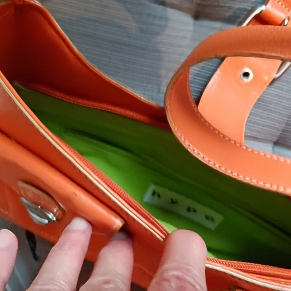 Hype Orange Leather Shoulder Bag - Picture 8 of 9